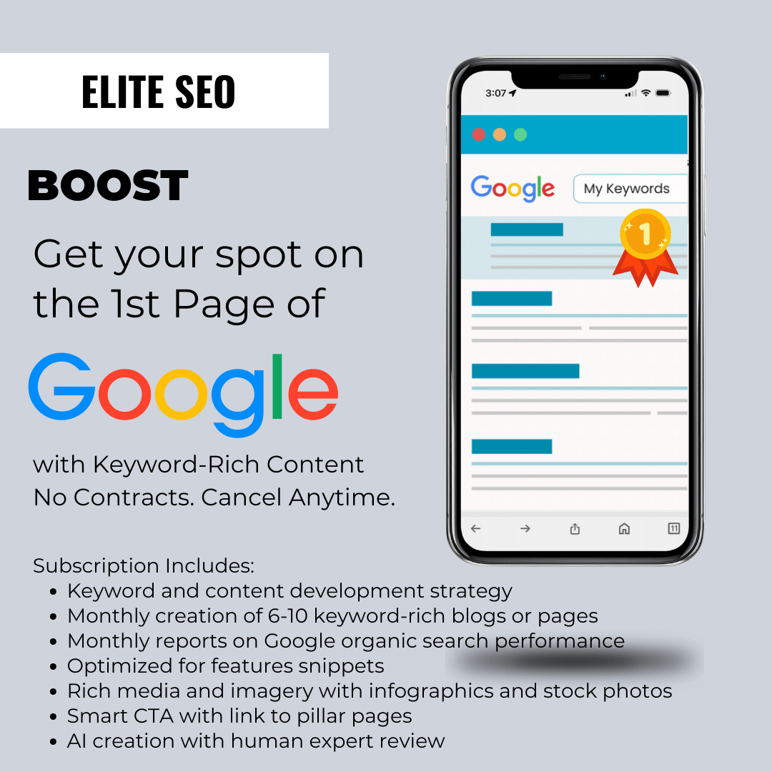 With Elite SEO: Boost, securing your spot on the coveted first page of search results has never been easier.