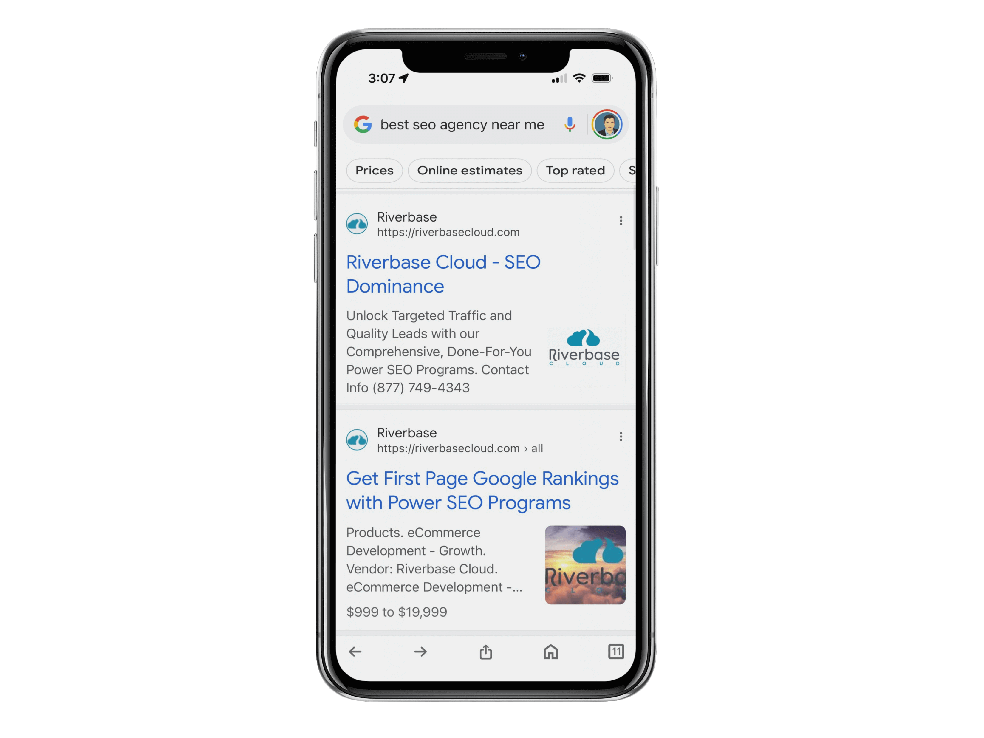 Mobile Google Search | Riverbase Cloud